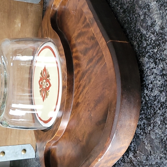 Vintage Wood Charcuterie Board with Glass Dome - Picture 2 of 11